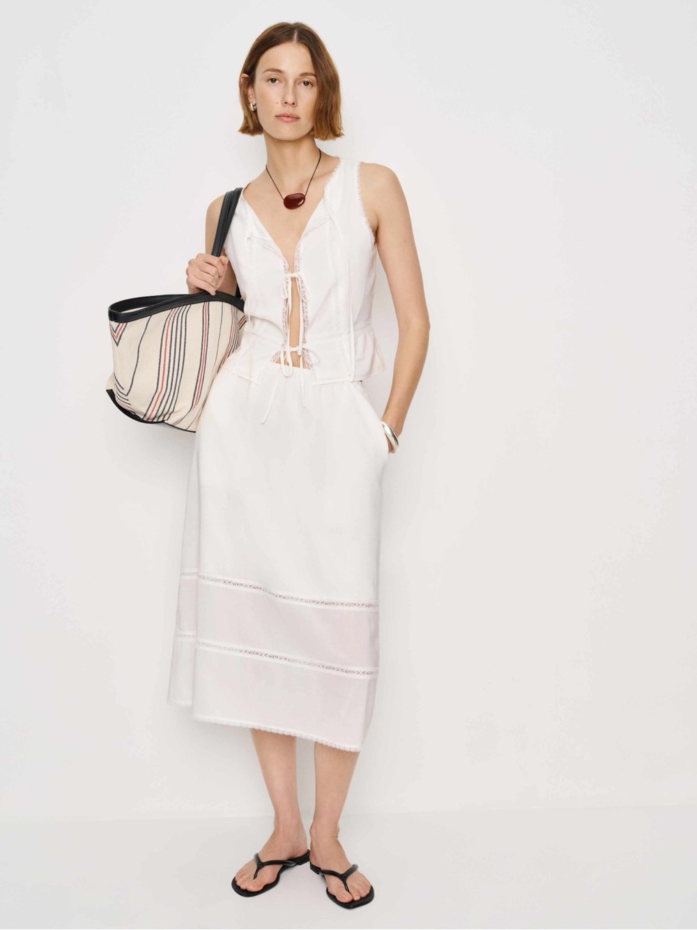 Reformation Petites Ainsley Two Piece Ivory - Size 0P